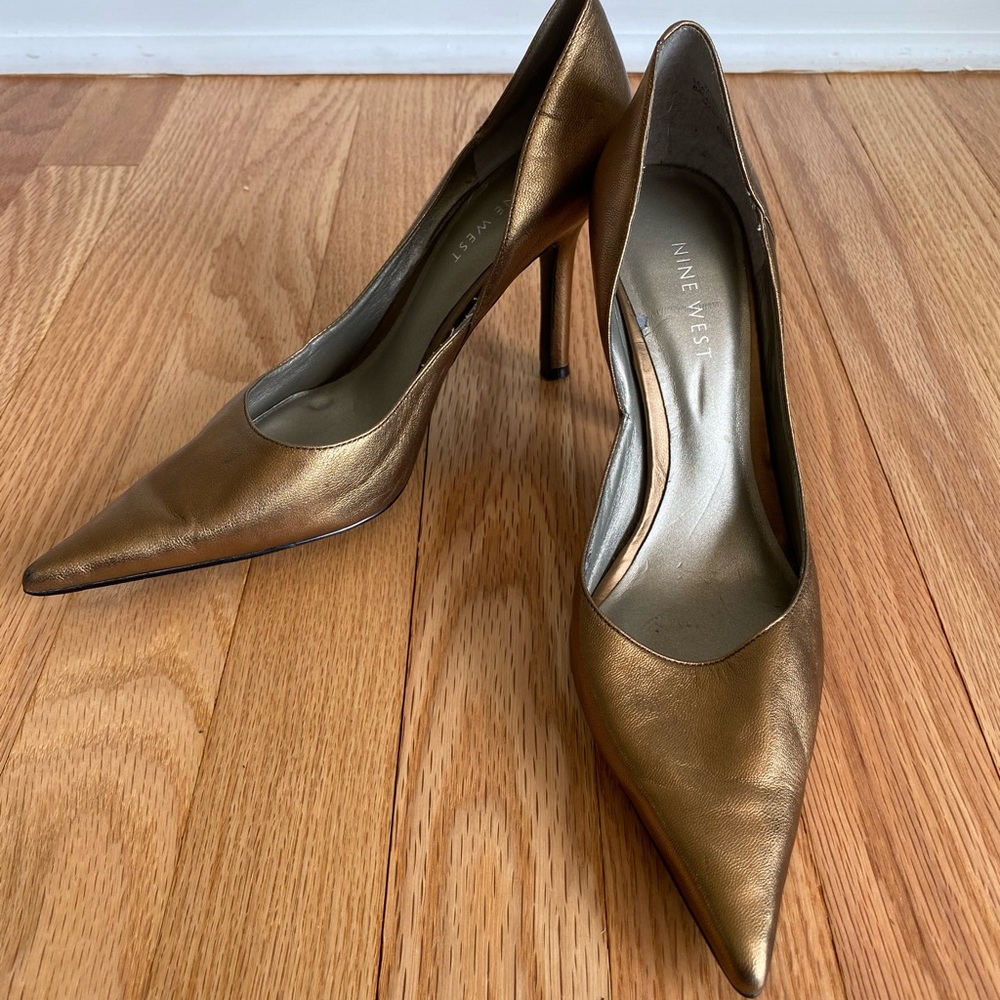 Metallic Bronze Nine West Pumps